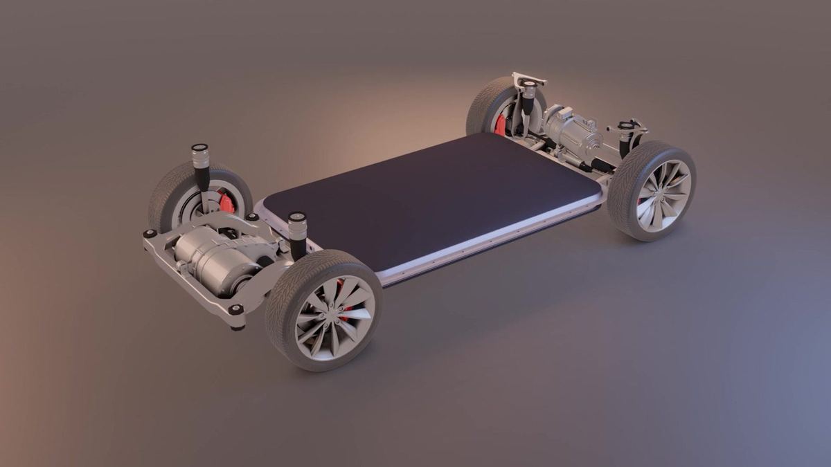 Battery pack integrated into a vehicle chassis