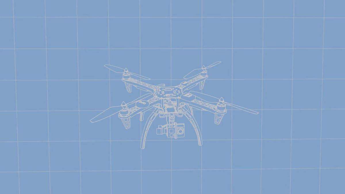 Drone blueprint line drawing