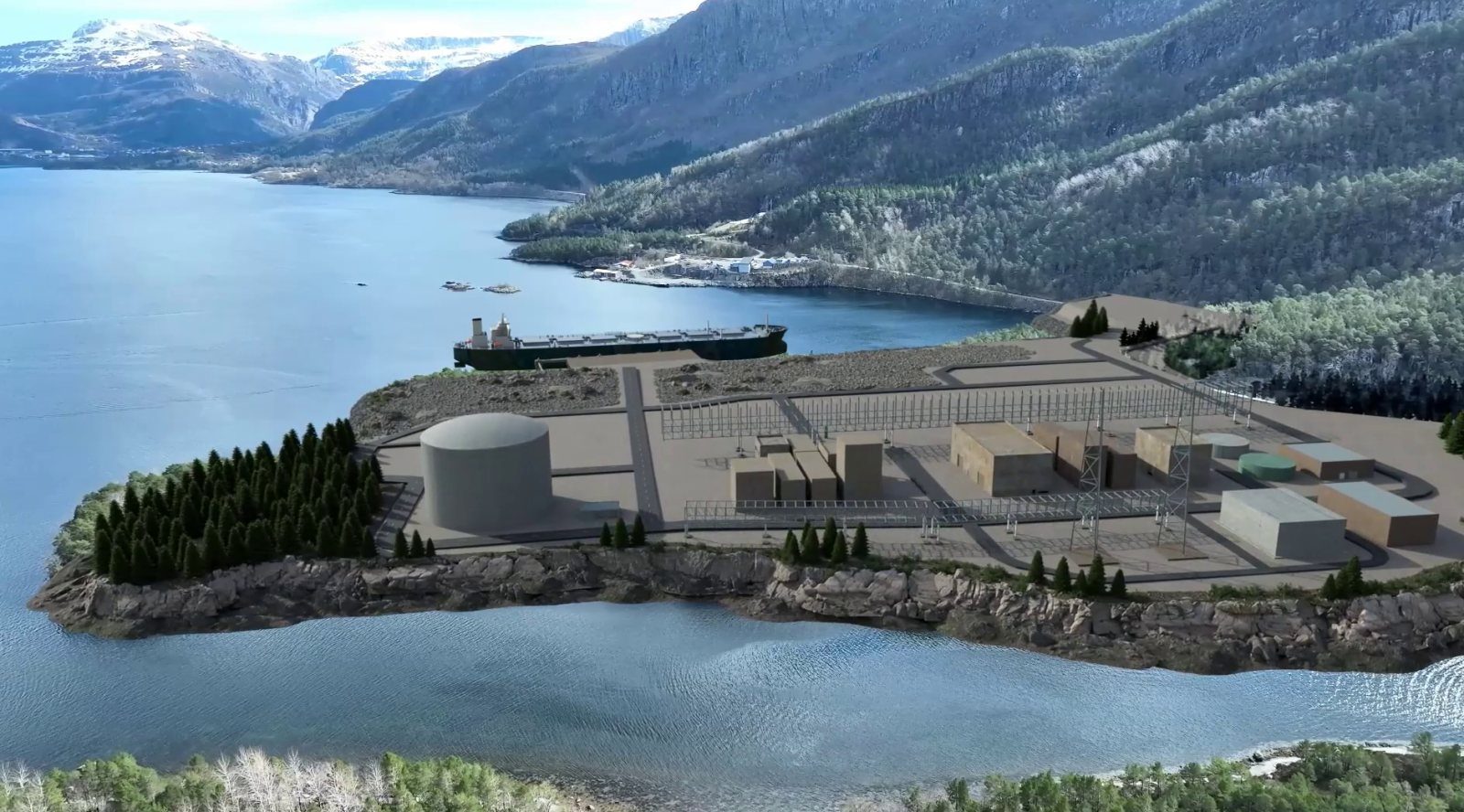 Holmaneset plant on the fjord headland
